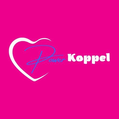 Het logo voor power kopel op een roze achtergrond, dat laat zien hoe je door een relatie met een zeer gevoelige partner kunt navigeren.